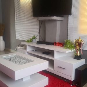 ALLAN SHEARER'S MODERN DESIGN TV STAND & COFFEE TABLE