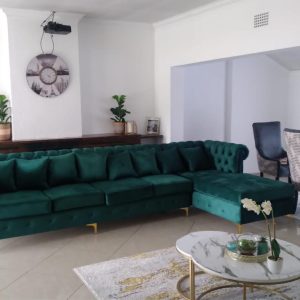 L SHAPED BIG CHESTERFIELD COUCH  EXECUTIVE STYLE