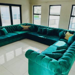 GREALISH'S EXECUTIVE STYLE  U SHAPED CHESTERFIELD COUCH