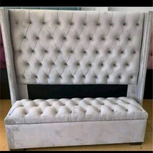 ELLEN WHITMAN'S CHESTERFIELD HEADBOARD AND BLANKET BOX